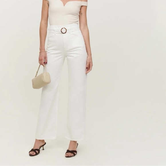 Reformation Pants - Reformation Wilder Belted High Rise Jeans 26
